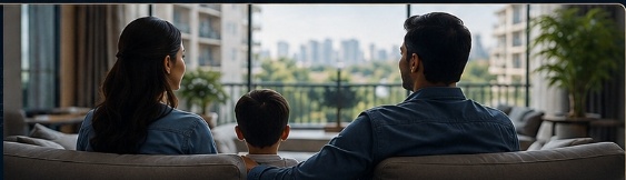 Family living room view at Pradhan Homes