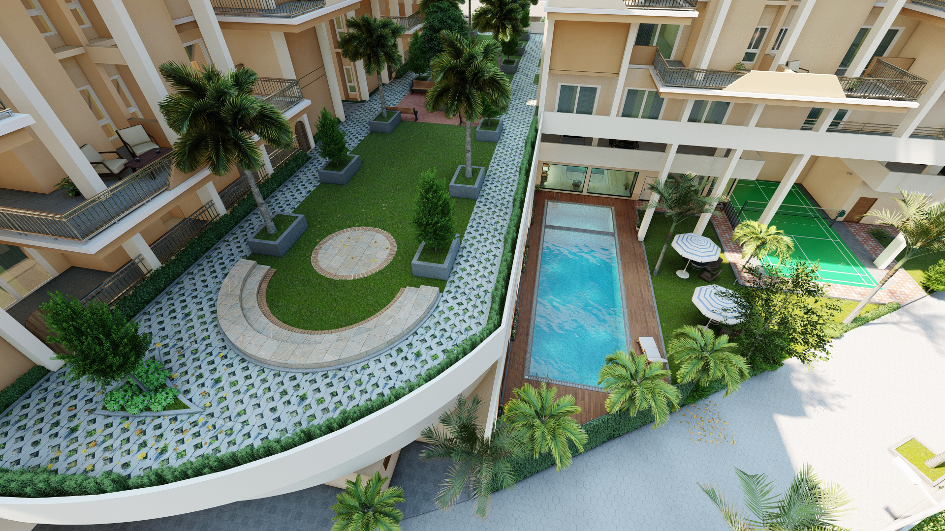 Pradhan Pristine — Podium Level Landscaped Green Garden